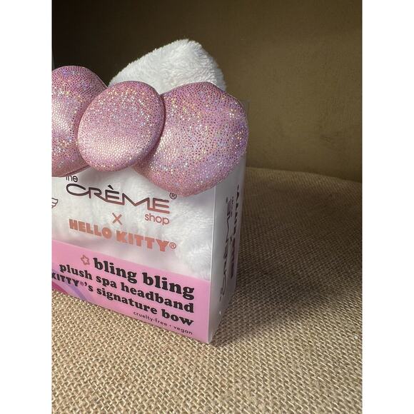 HELLO KITTY White Kitty Ears with PINK GLITTER BOW Headband-NWT - Picture 6 of 6